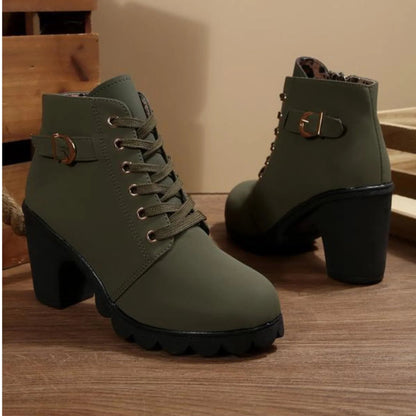Martina | Stilvolle Und Elegante Schnürstiefeletten Mit Blockabsatz