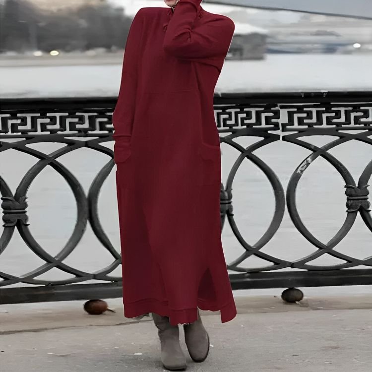 Nora | Elegantes Pulloverkleid in Maxi-Länge mit Kuschelkomfort
