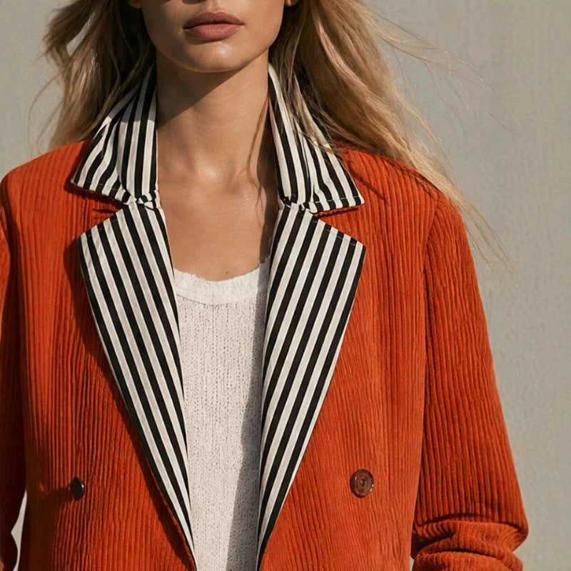 Veste femme colorblock orange - Retro et originale