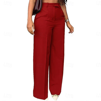 Livia | Hoch taillierte Weite Freizeithose für mühelosen Stil