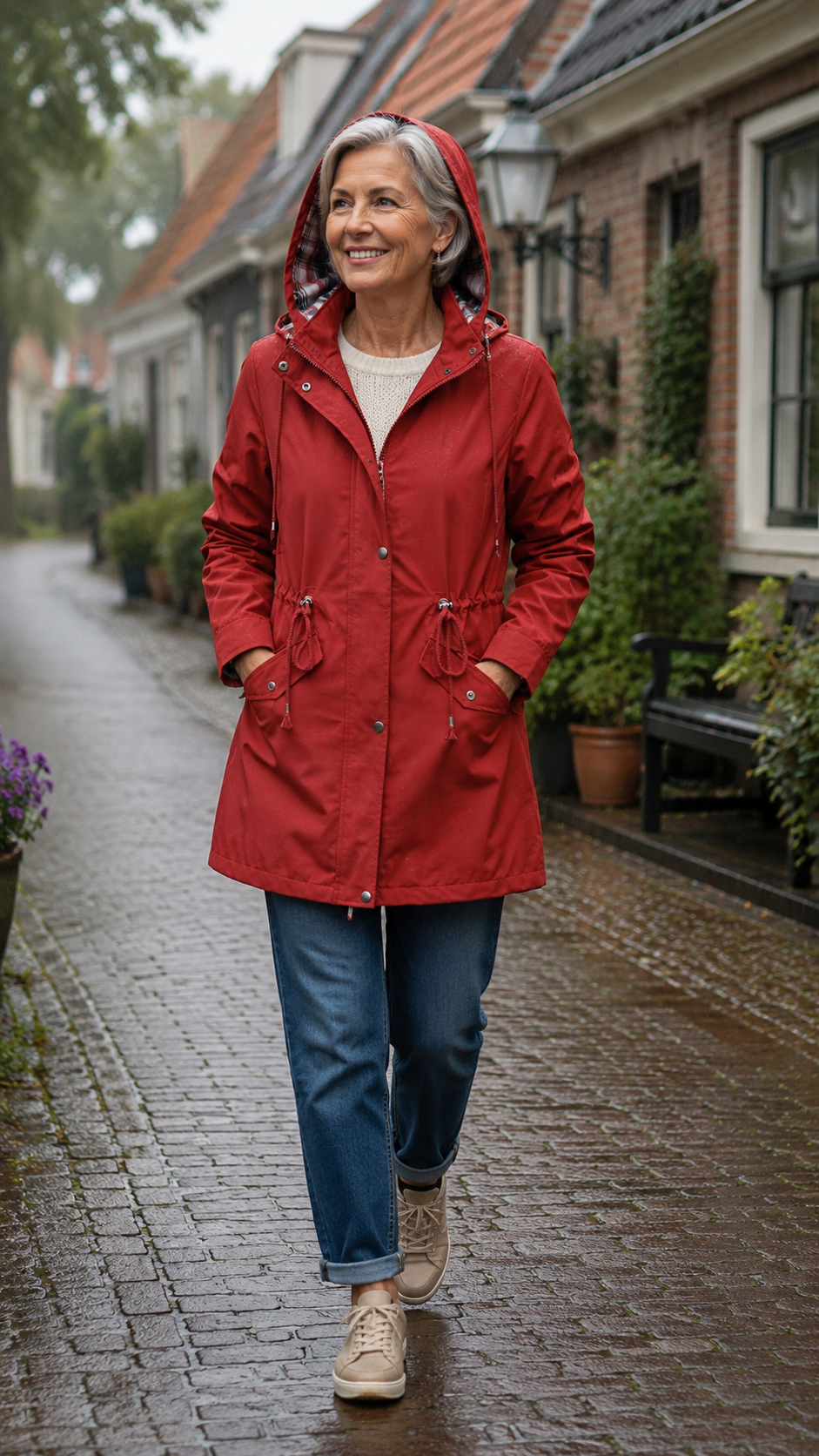 Esther | 3-in-1 Regenjas met Afneembare Kap