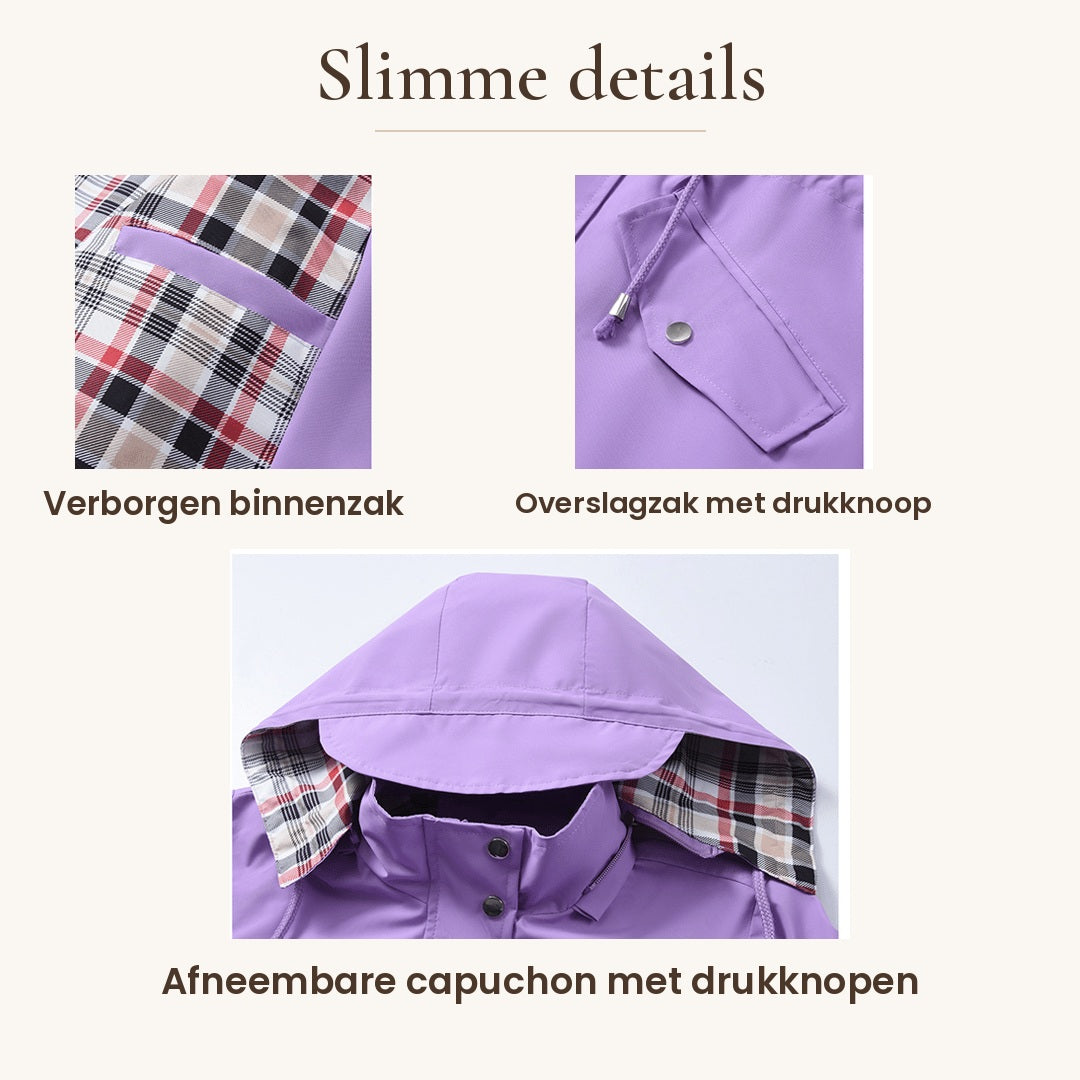 Esther | 3-in-1 Regenjas met Afneembare Kap