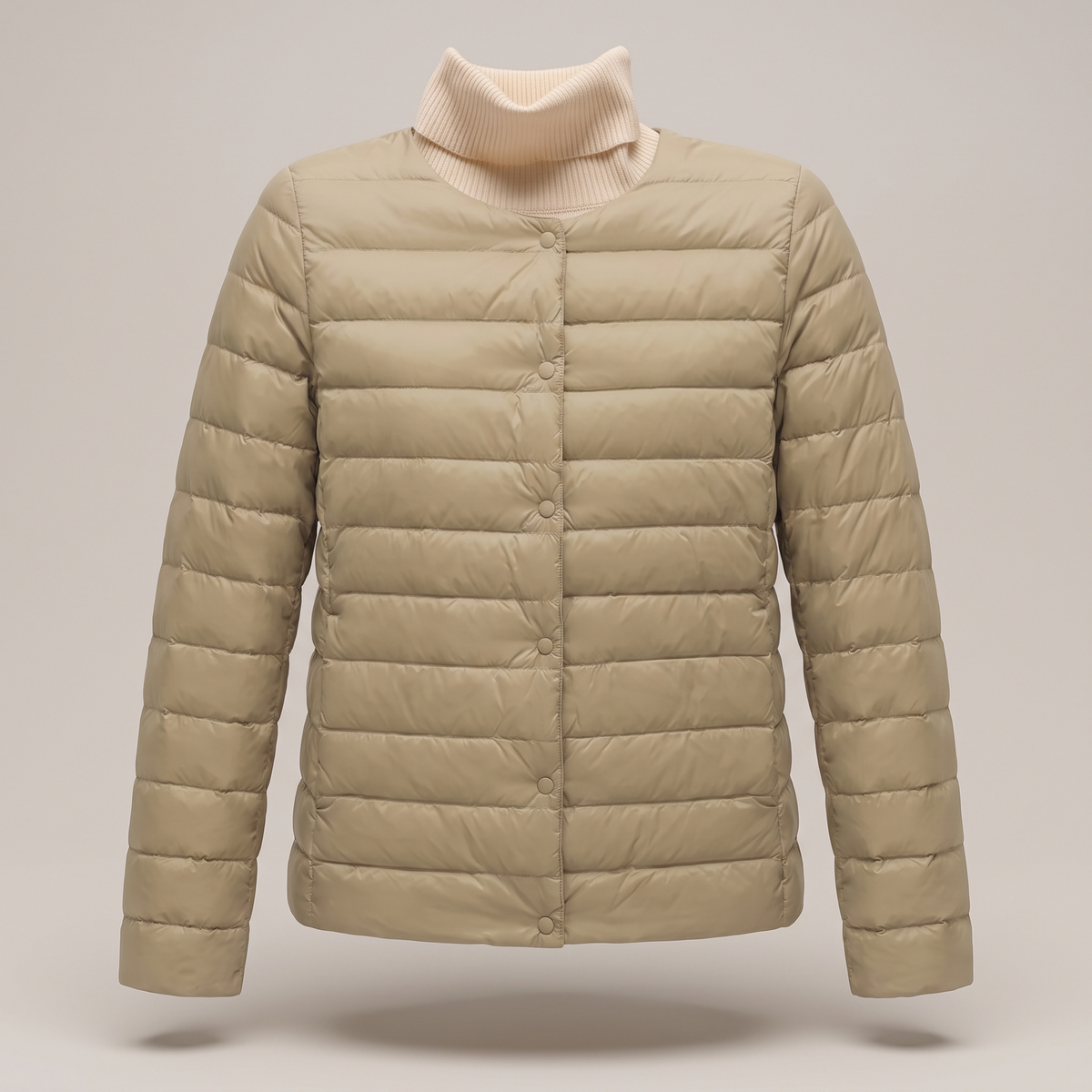 Adriana | Leichte Steppjacke mit Rundhalsausschnitt und Knopfleiste