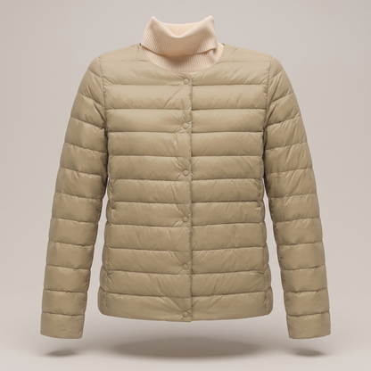 Adriana | Leichte Steppjacke mit Rundhalsausschnitt und Knopfleiste