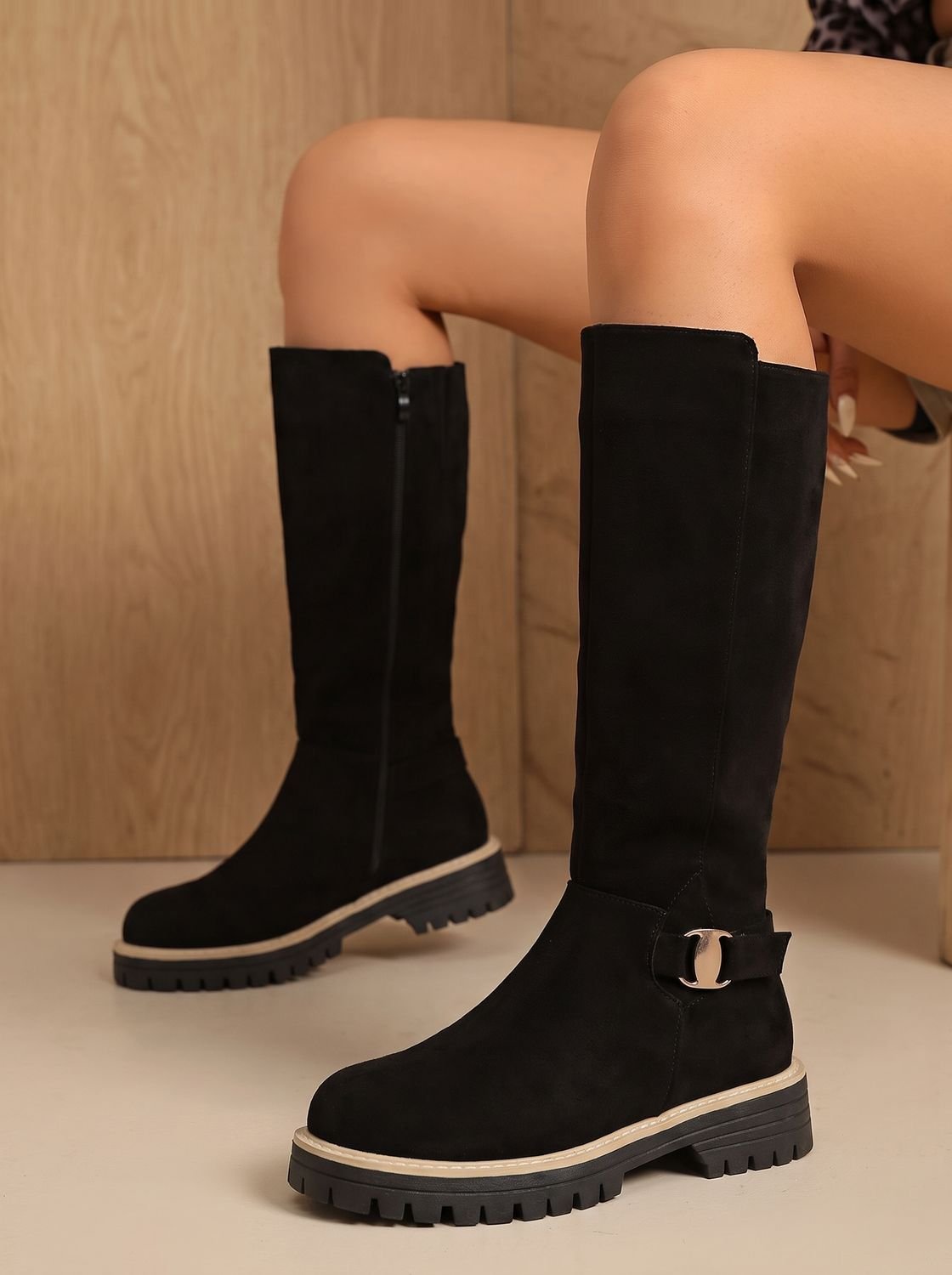 Isabella | Elegante Kniehohe Stiefel mit Dekorativer Schnalle
