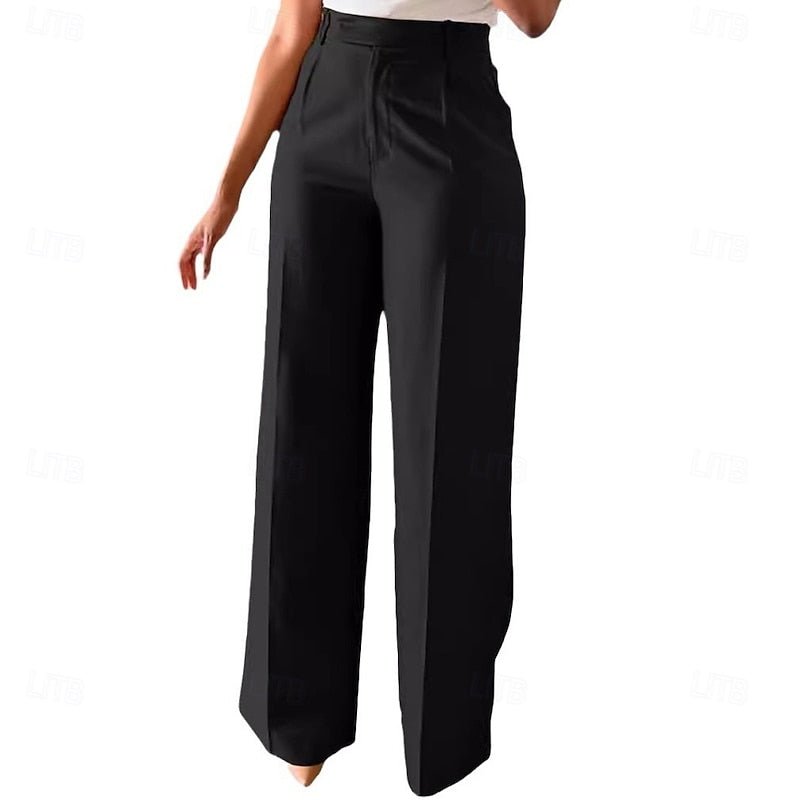 Livia | Hoch taillierte Weite Freizeithose für mühelosen Stil