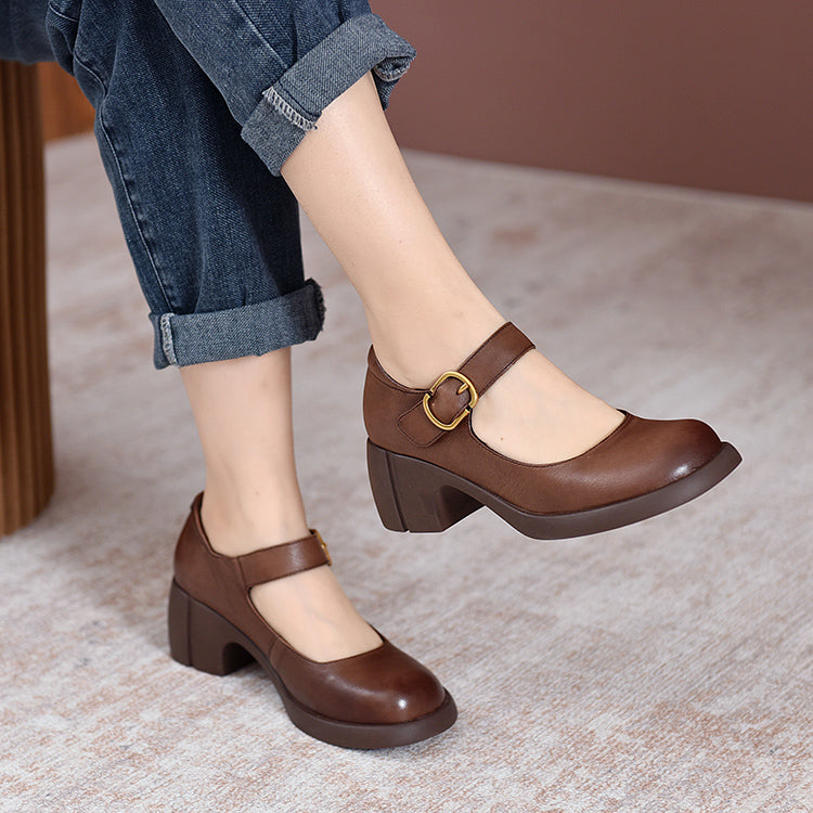 Jamie | Agnes Leather Mary Janes.