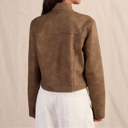 Veste courte femme effet cuir - Chic et moderne