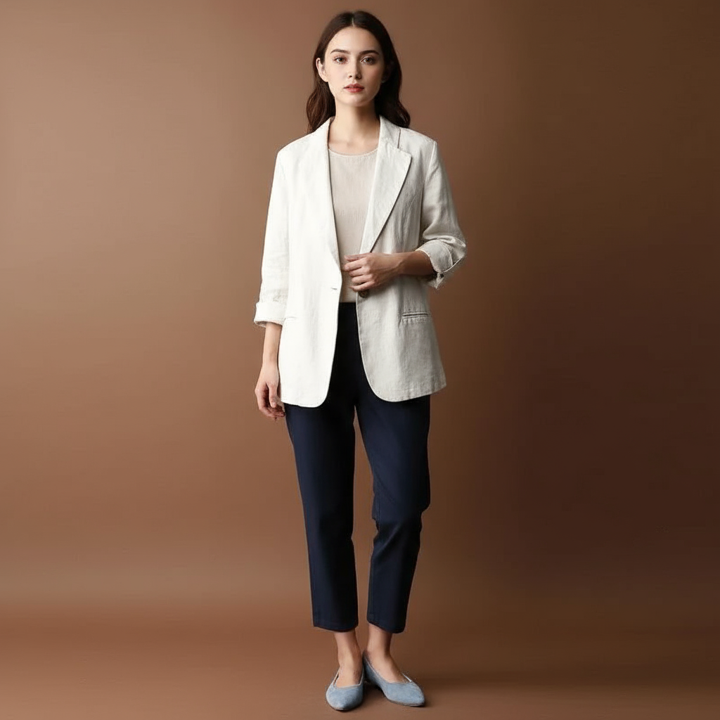 Alena | Eleganter Und Luftiger Leinenblazer