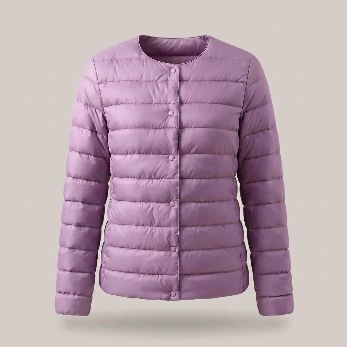Adriana | Leichte Steppjacke mit Rundhalsausschnitt und Knopfleiste