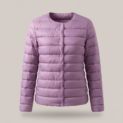 Adriana | Leichte Steppjacke mit Rundhalsausschnitt und Knopfleiste