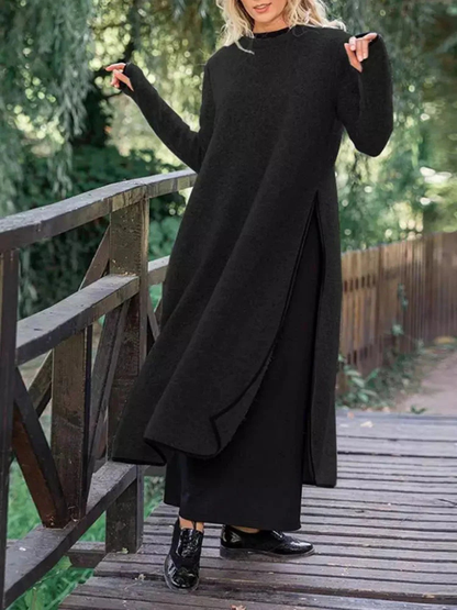 Sophie | Elegantes Maxi-Strickkleid mit Seitenschlitzen