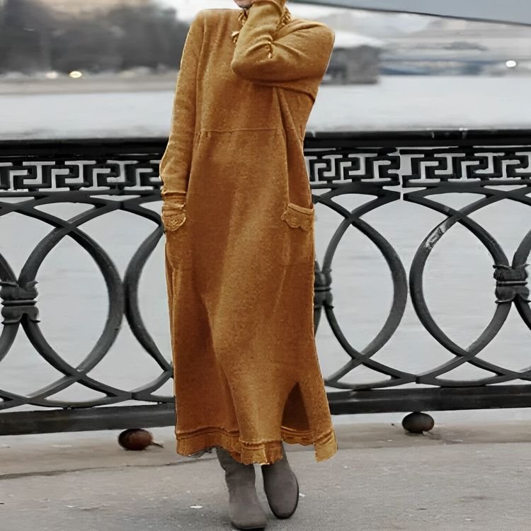 Nora | Elegantes Pulloverkleid in Maxi-Länge mit Kuschelkomfort