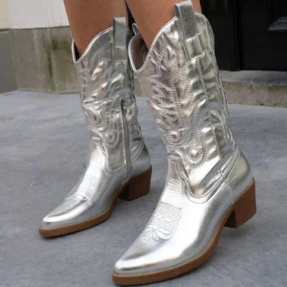 Lexia | Elegante Cowboylaarzen met Metallic Details