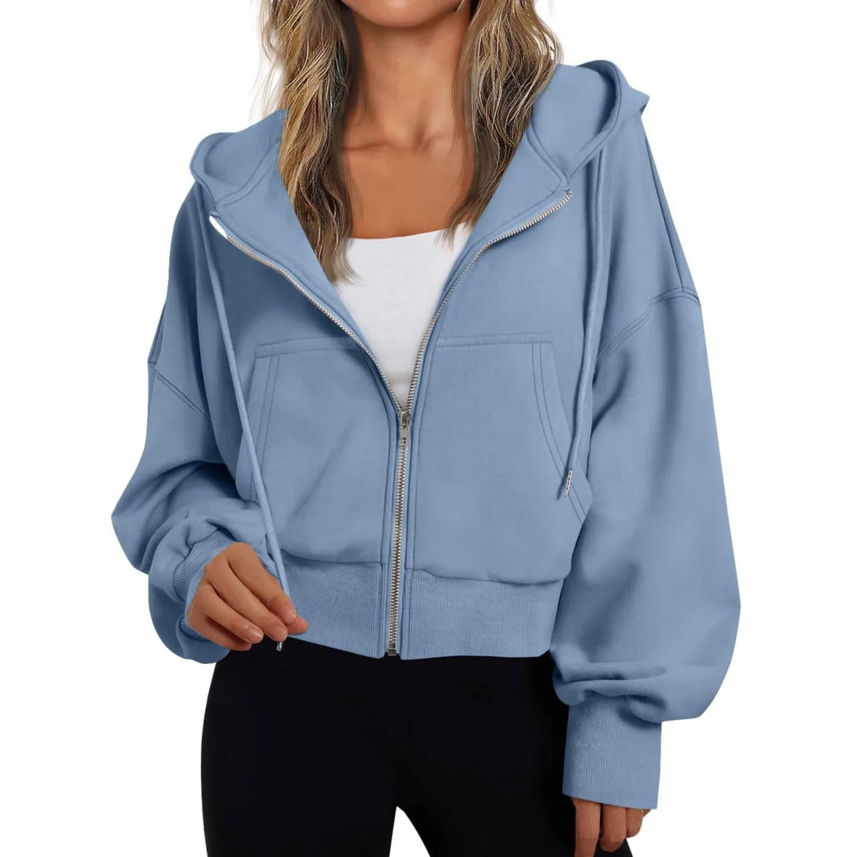 Dames Hoodie met Rits en Capuchon