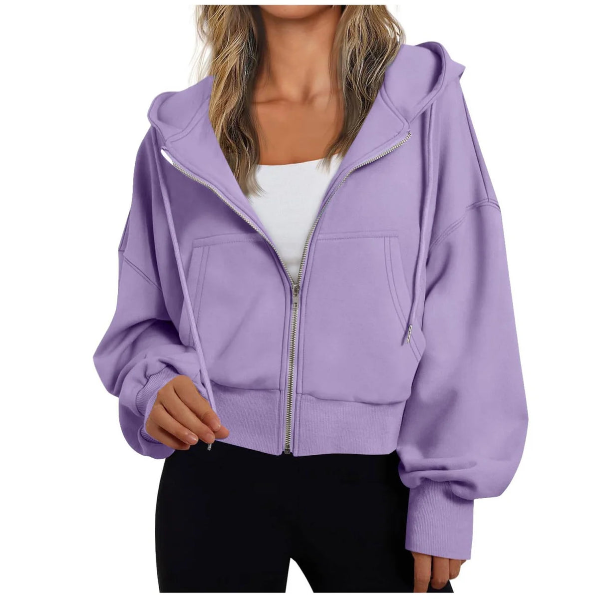 Dames Hoodie met Rits en Capuchon