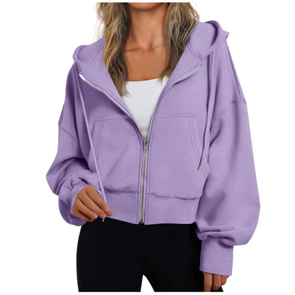 Dames Hoodie met Rits en Capuchon