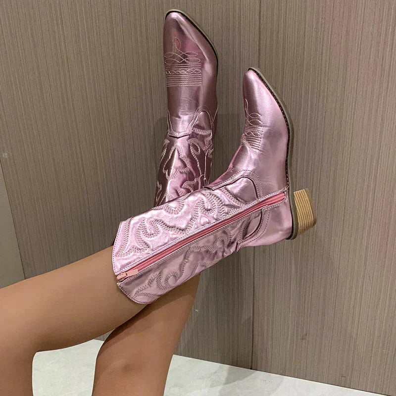 Lexia | Elegante Cowboylaarzen met Metallic Details