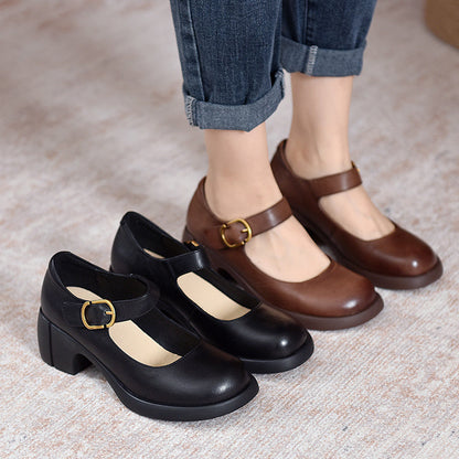 Jamie | Agnes Leather Mary Janes.